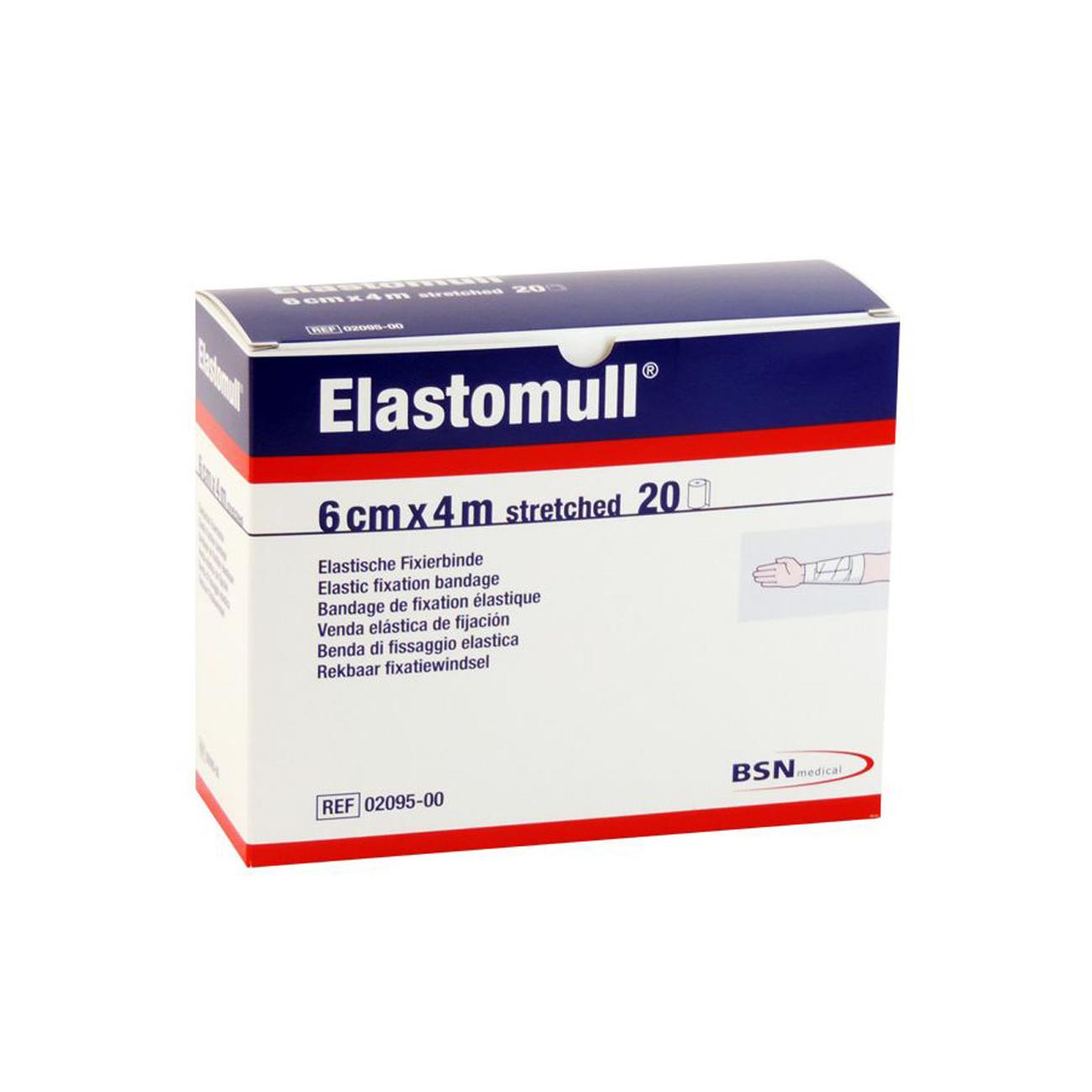 Elastomull 6 Cm X 4 M Gecellofaneerd (20 Stuks)