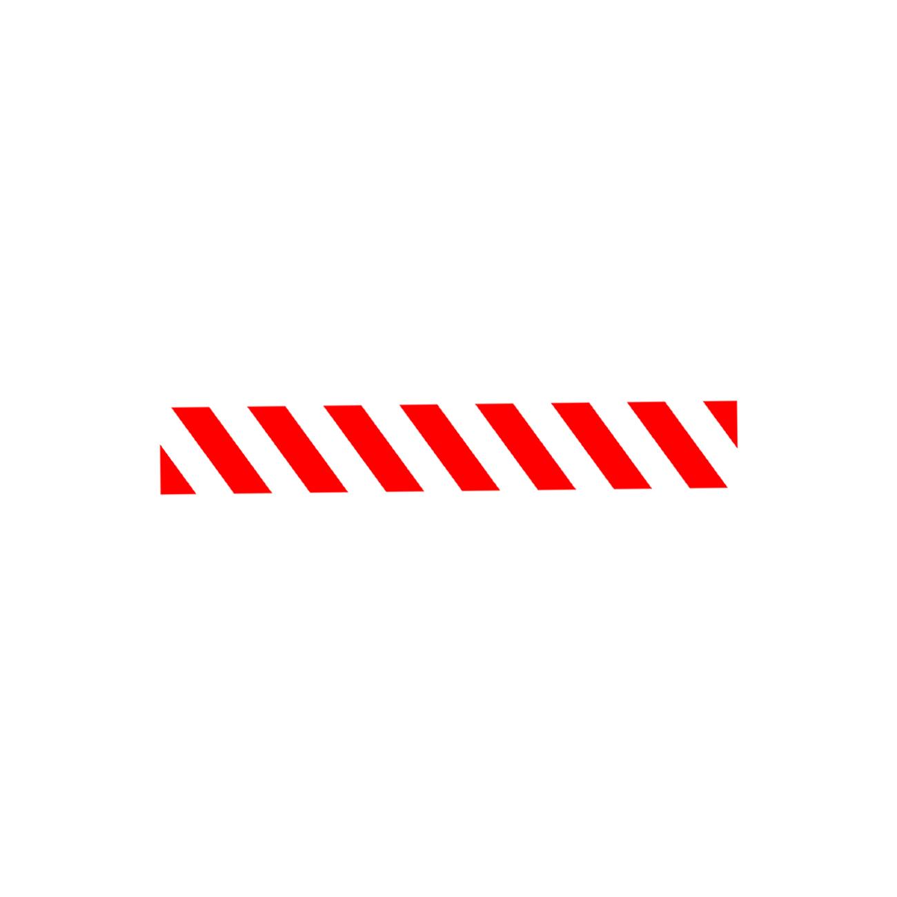 Vloersticker Rechthoekig Rood/wit Gestreept 100x15cm